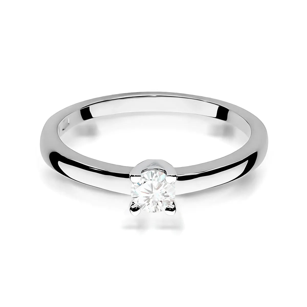 Lab-grown Diamond Engagement Ring in 585 White Gold