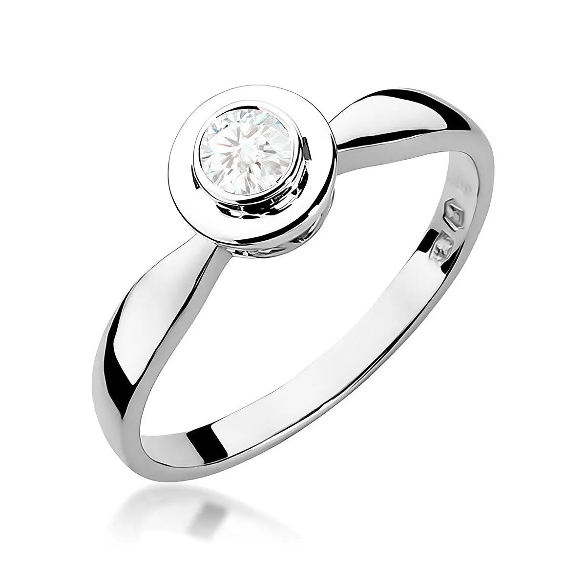 Diamond Engagement Ring in 585 White Gold