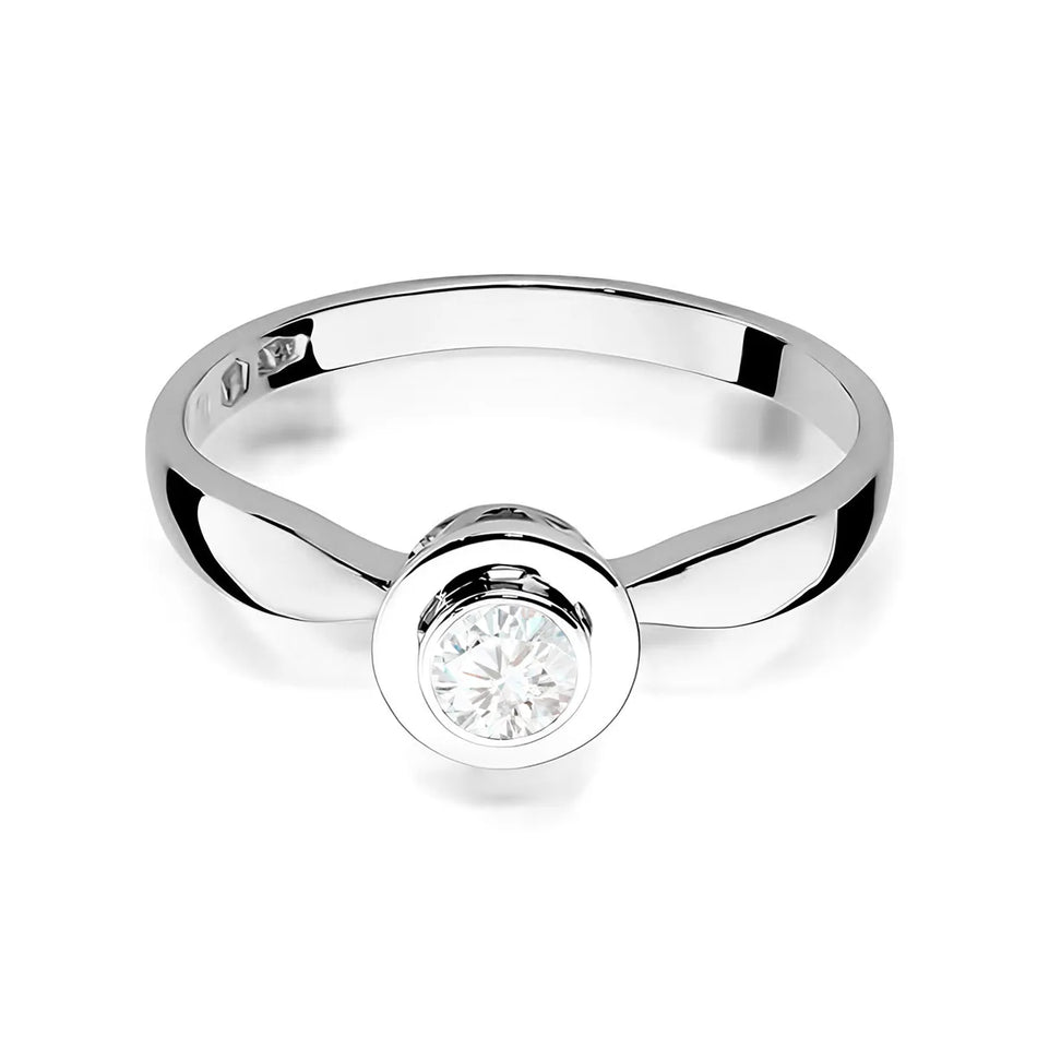 Diamantring zur Verlobung aus 585er Weißgold