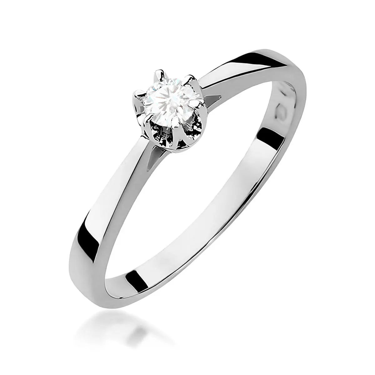 Diamond Engagement Ring in 585 White Gold