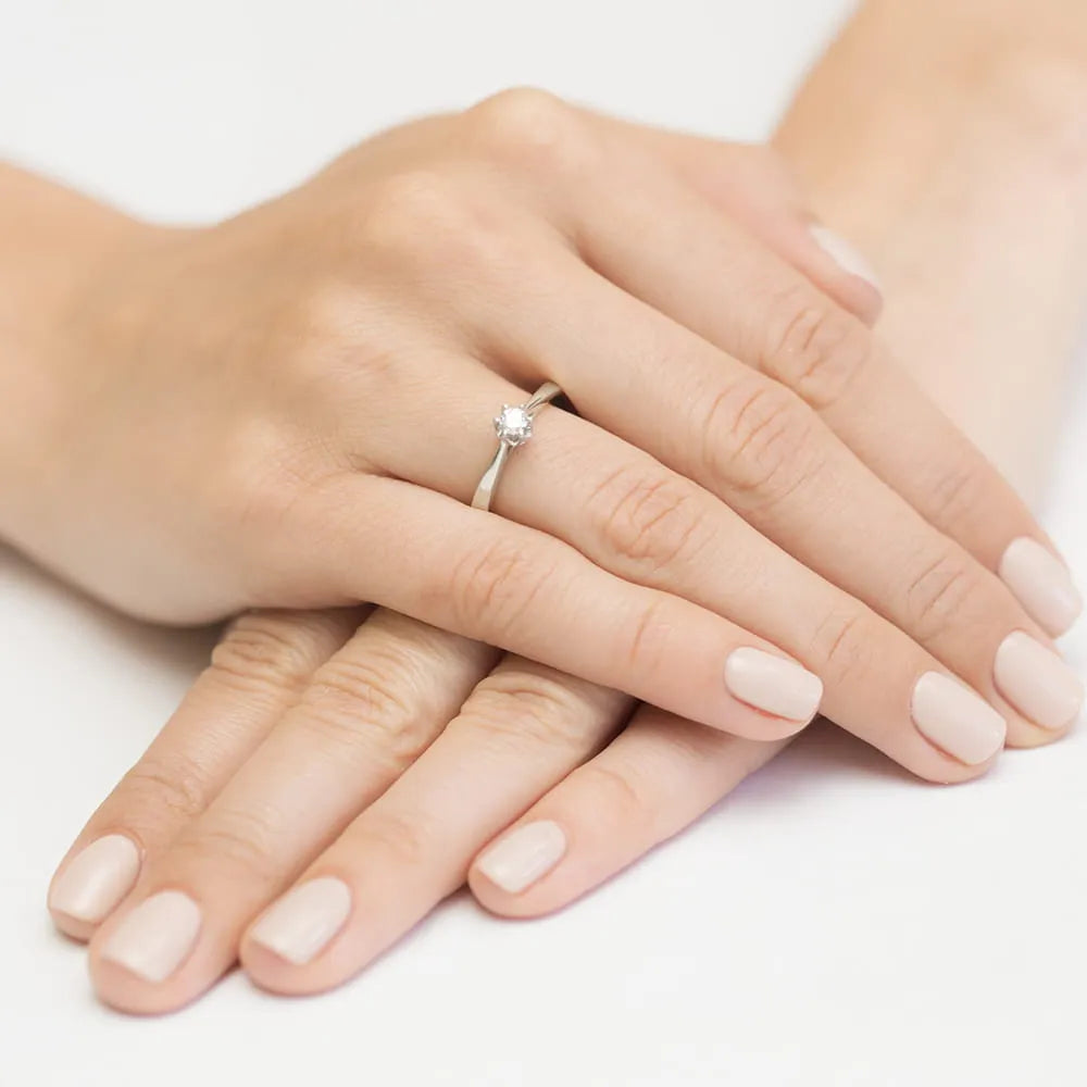 Diamond Engagement Ring in 585 White Gold