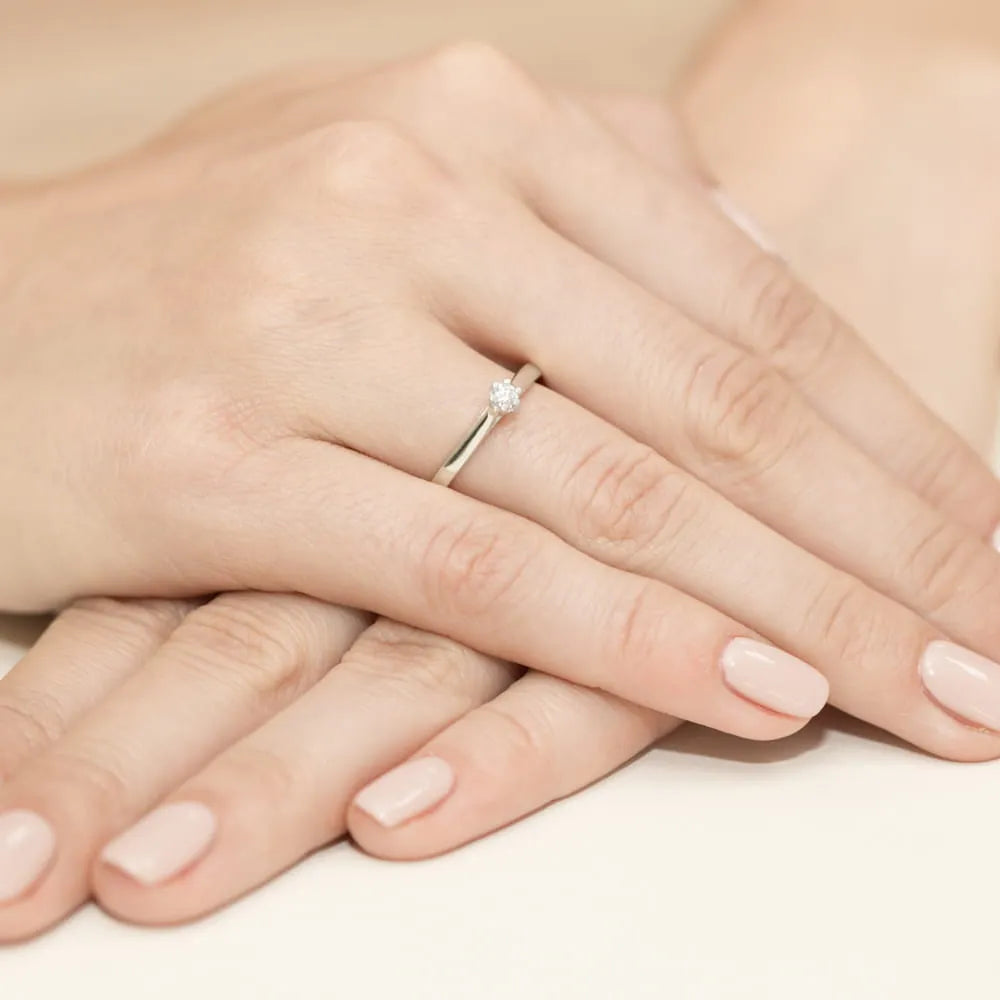 Diamond Engagement Ring in 585 White Gold