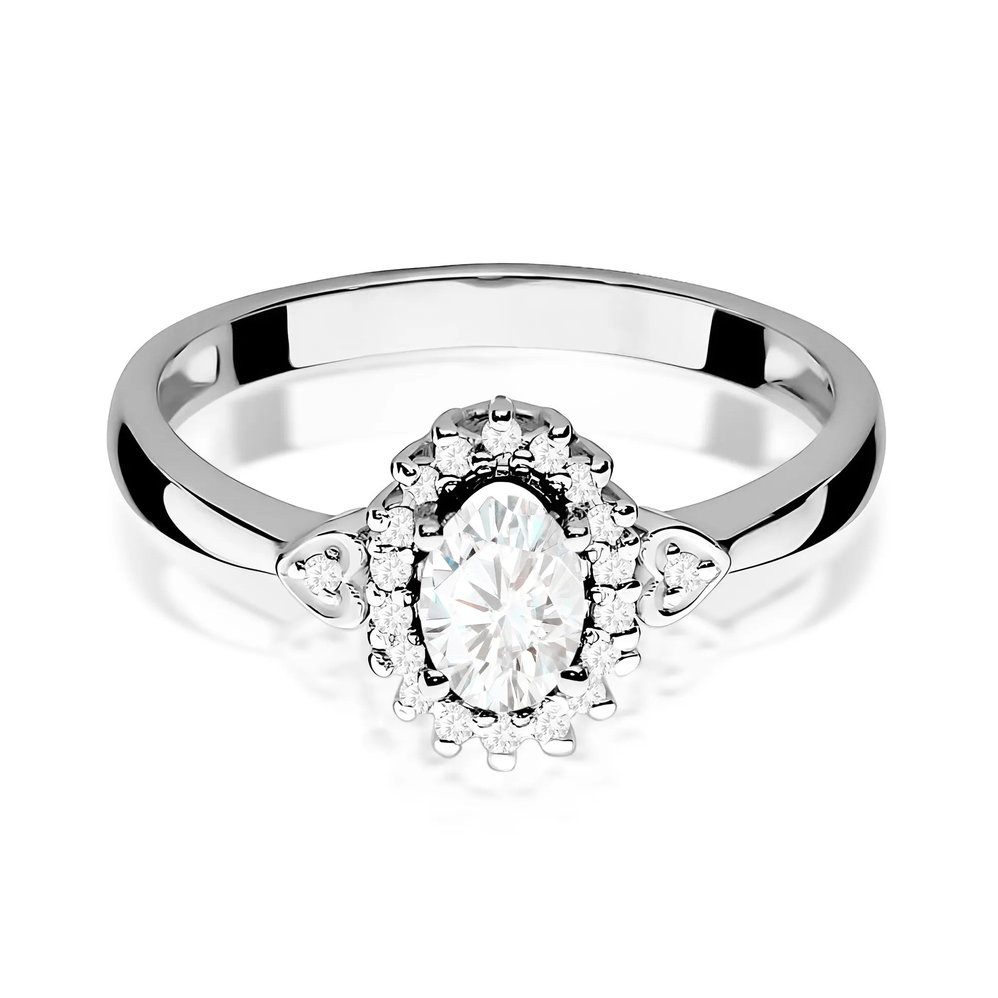 Lab-grown Diamond Engagement Ring in 585 White Gold
