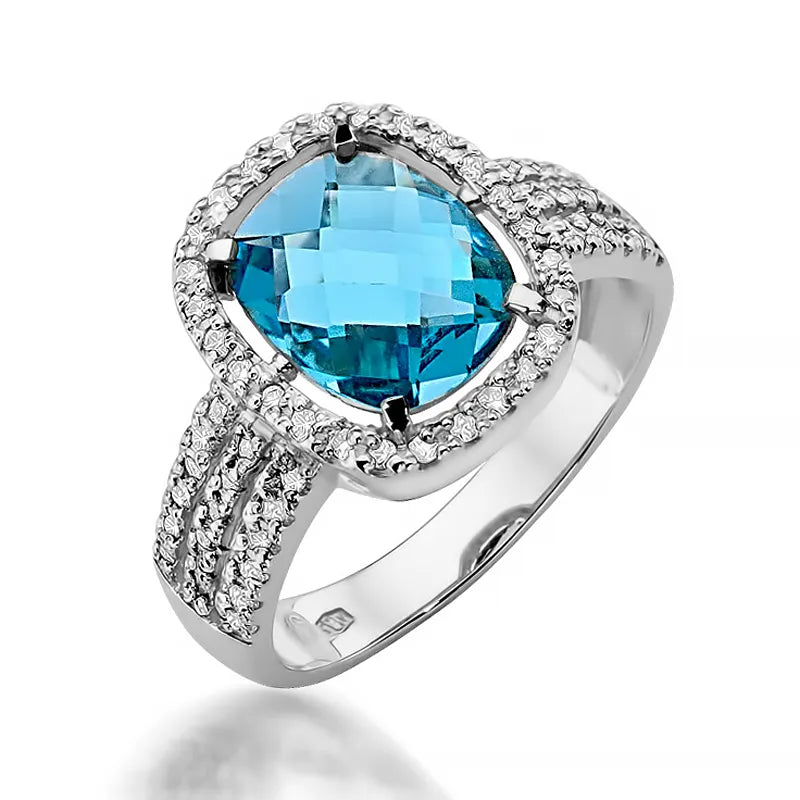 Goldring mit 3,00 ct Topas und 0,315 ct Diamanten W0313-TOB-01