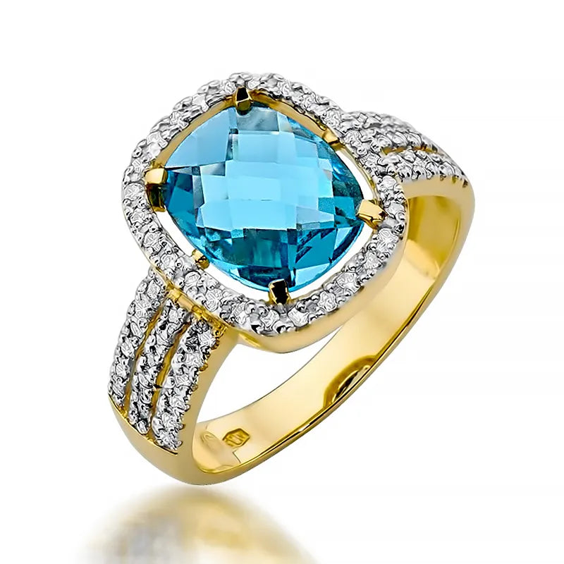 Goldring mit 3,00 ct Topas und 0,315 ct Diamanten W0313-TOB-01