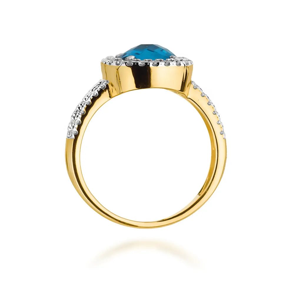 Goldring mit 3,00 ct Topas und 0,315 ct Diamanten W0313-TOB-01