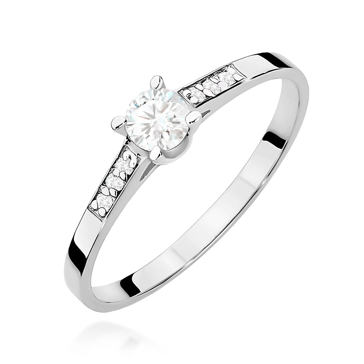 Ring aus Weißgold mit 0,15ct und 0,06ct Labordiamanten