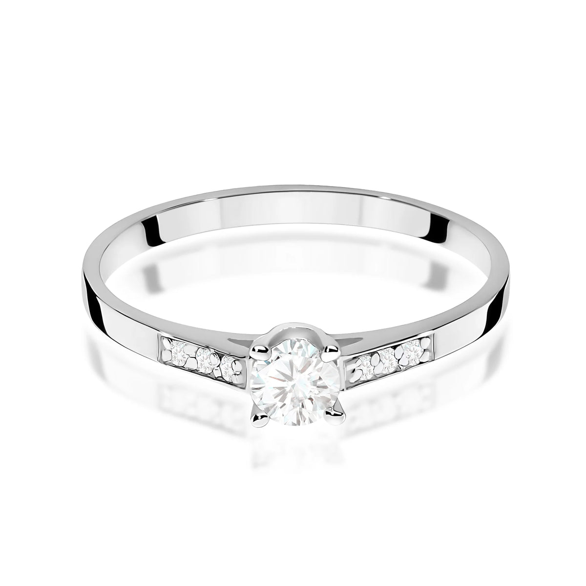 Ring aus Weißgold mit 0,15ct und 0,06ct Labordiamanten