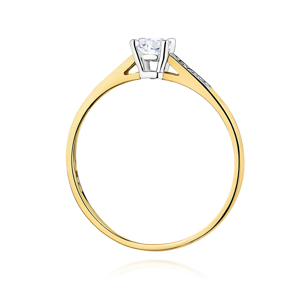 Goldring mit Labordiamanten 0,15 ct und 0,06 ct