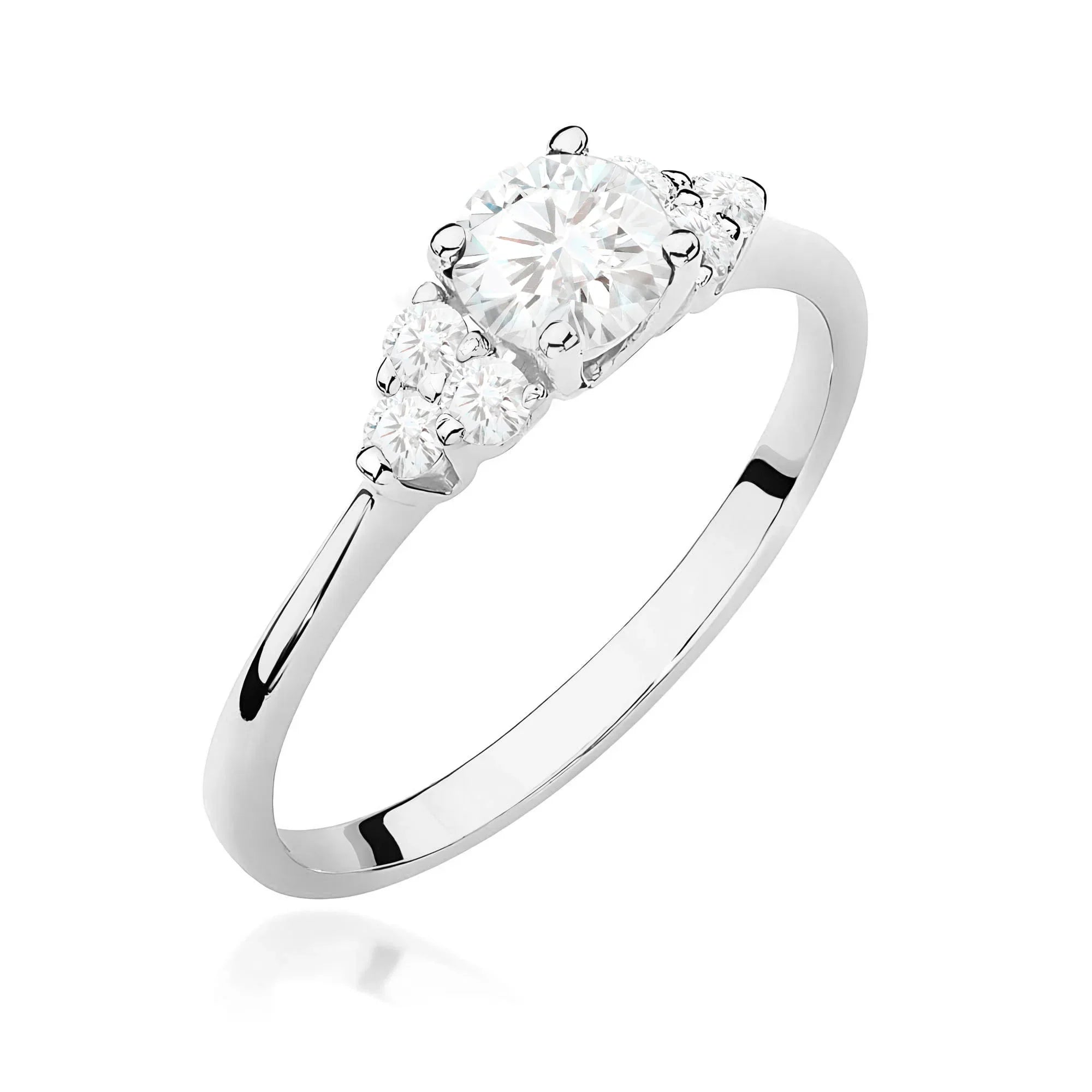 Lab-grown Diamond Engagement Ring in 585 White Gold