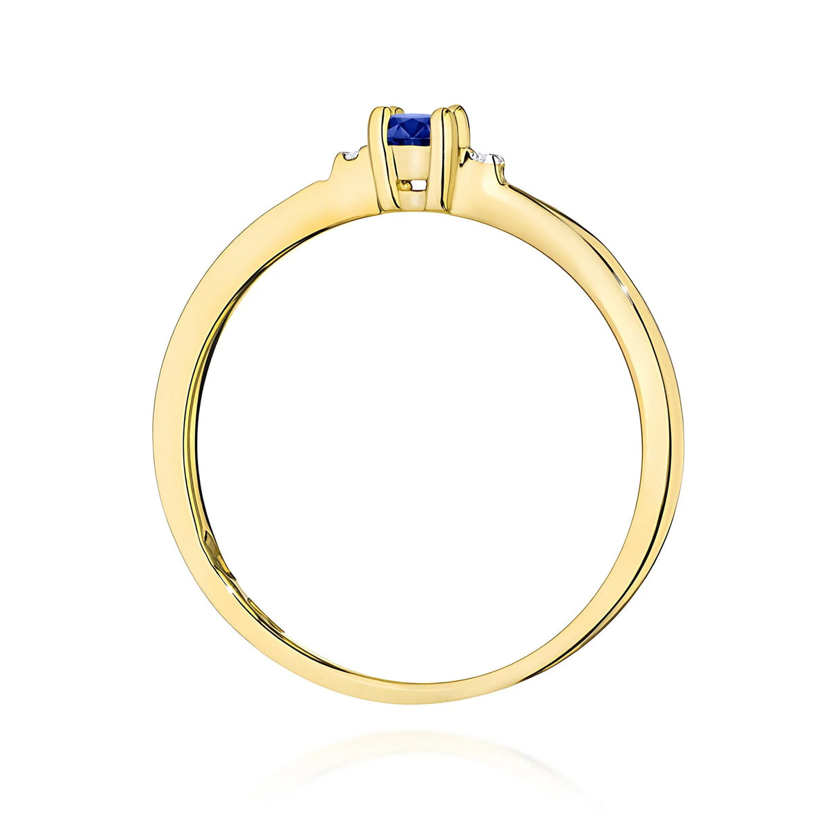 Goldring mit 0,15 ct Saphir und 0,01 ct Diamanten