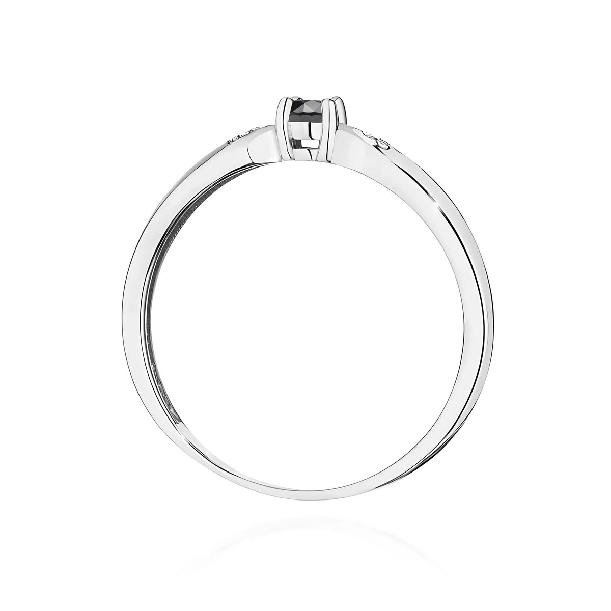 Goldring mit 0,12 ct schwarzem Diamanten und 0,01 ct Diamanten W0469-DIB-01