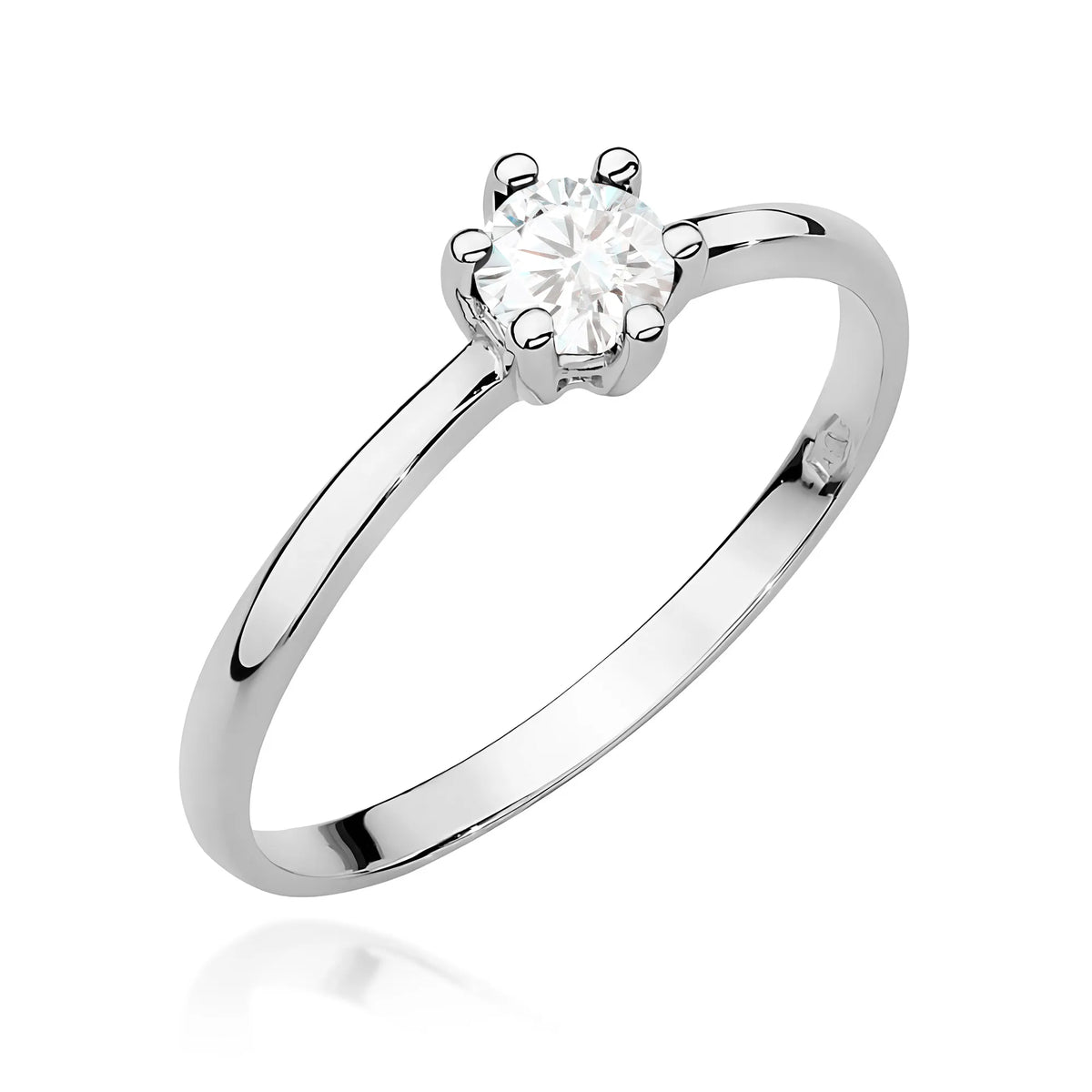 Diamond Engagement Ring in 585 White Gold