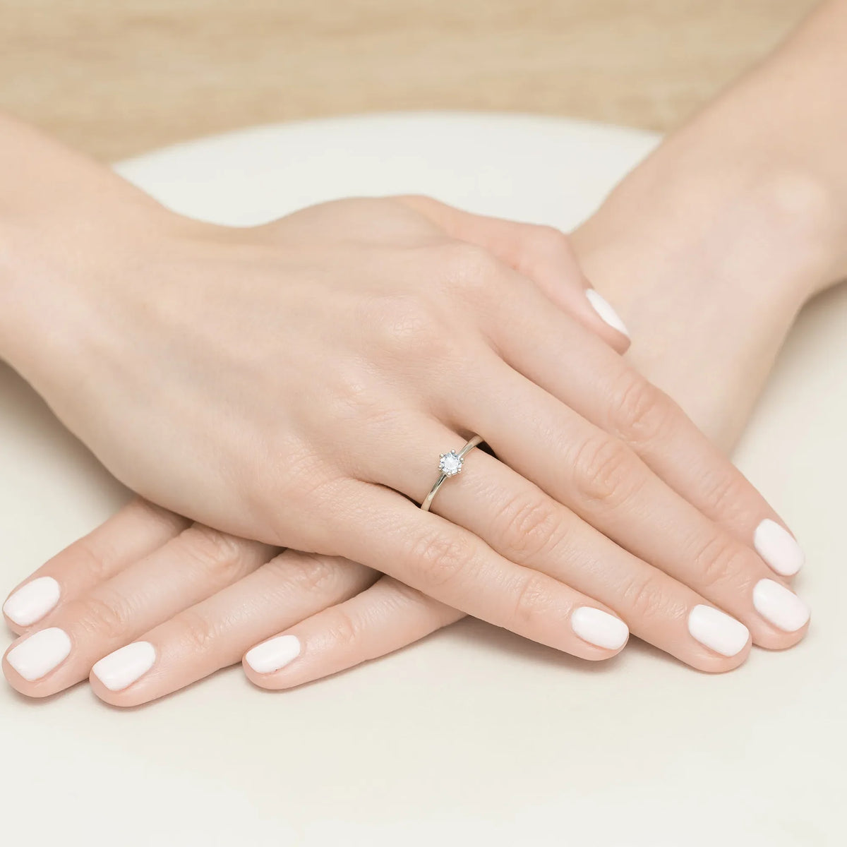 Diamond Engagement Ring in 585 White Gold