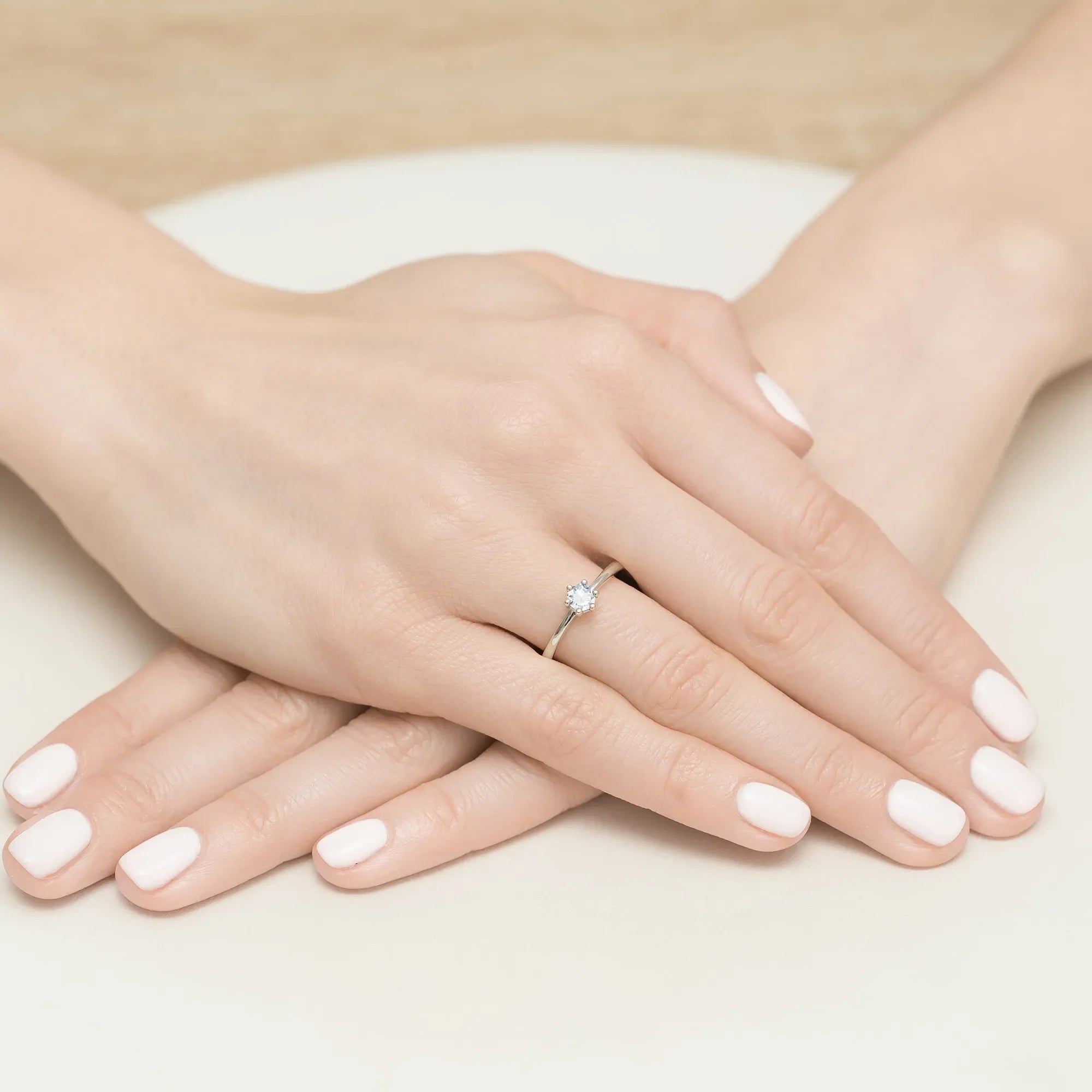 Diamond Engagement Ring in 585 White Gold
