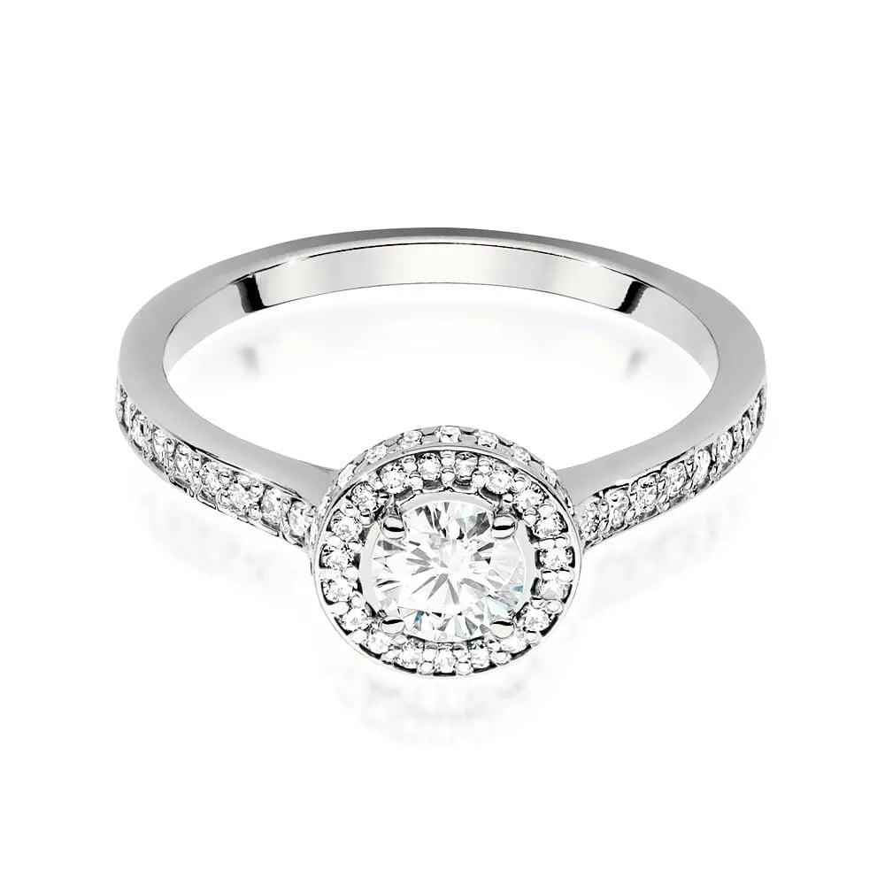 Lab-grown Diamond Engagement Ring in 585 White Gold