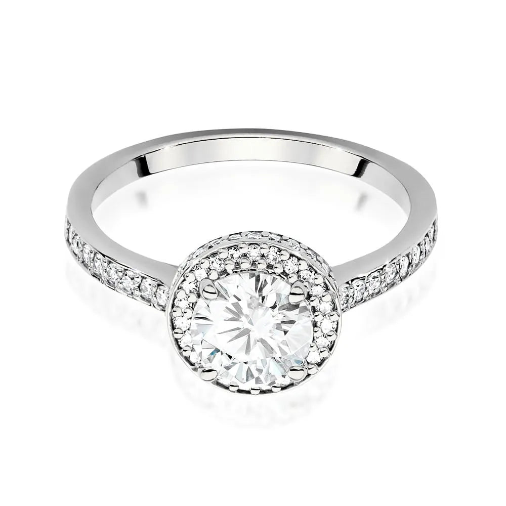Lab-grown Diamond Engagement Ring in 585 White Gold