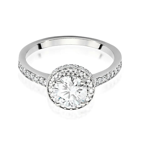 Lab-grown Diamond Engagement Ring in 585 White Gold