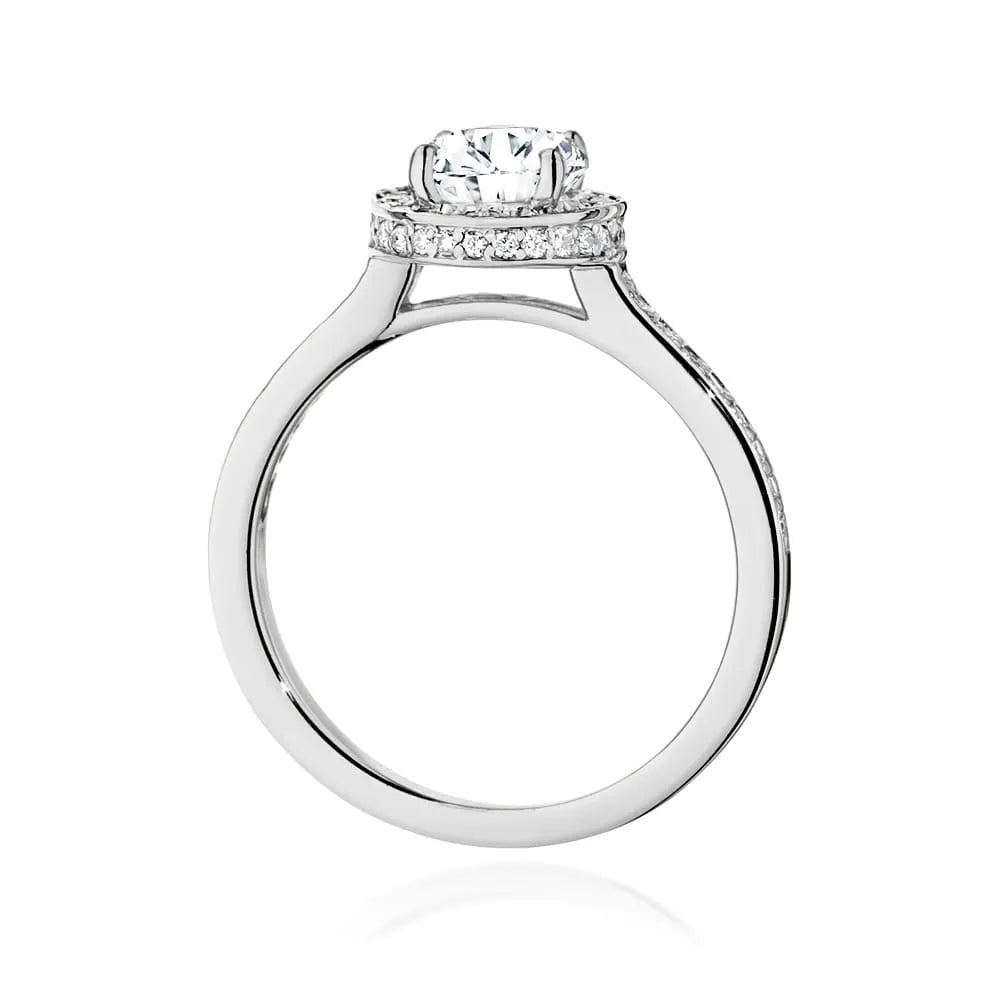 Lab-grown Diamond Engagement Ring in 585 White Gold