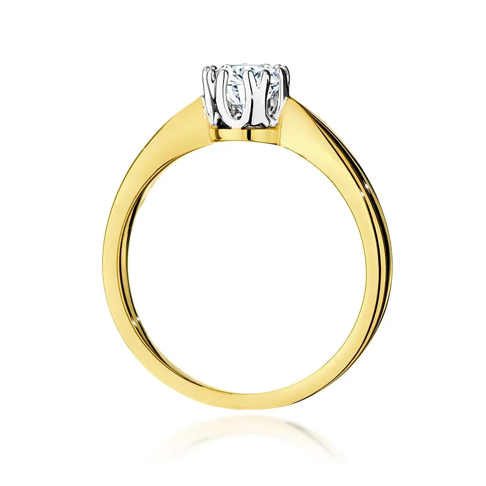 Gelbgoldring mit 0,40ct Labordiamant im Round Cut