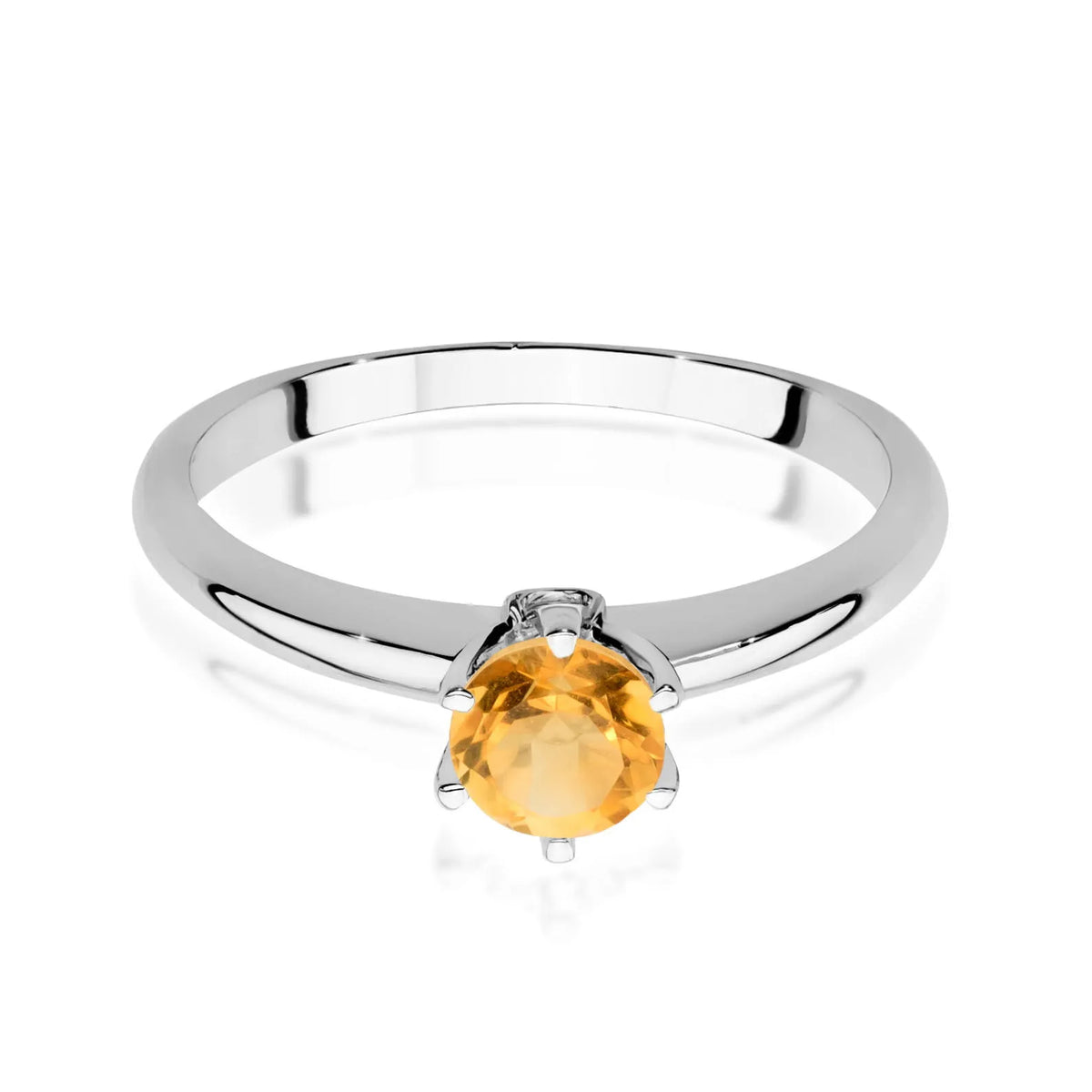 goldring mit Citrin und Diamanten