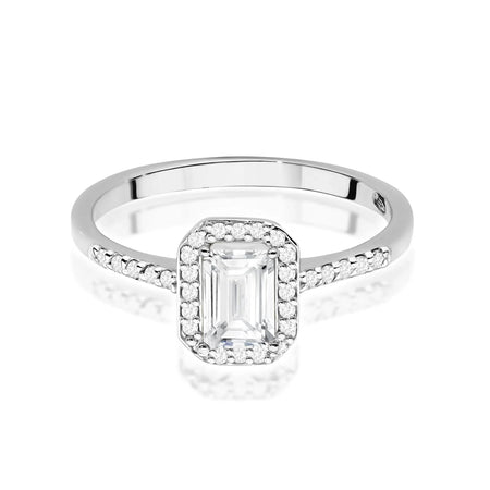 Lab-grown Diamond Engagement Ring in 585 White Gold