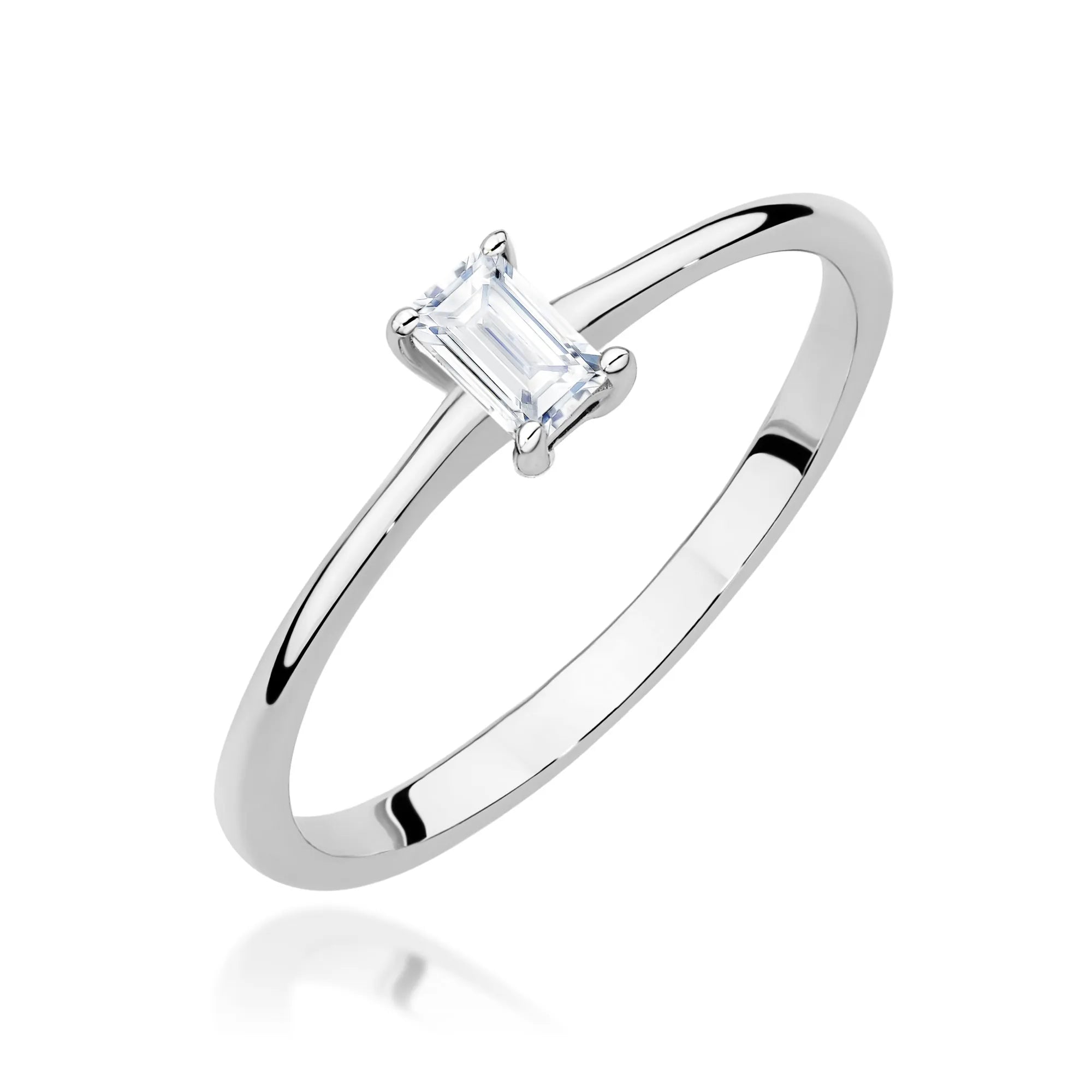 Diamond Engagement Ring in 585 White Gold