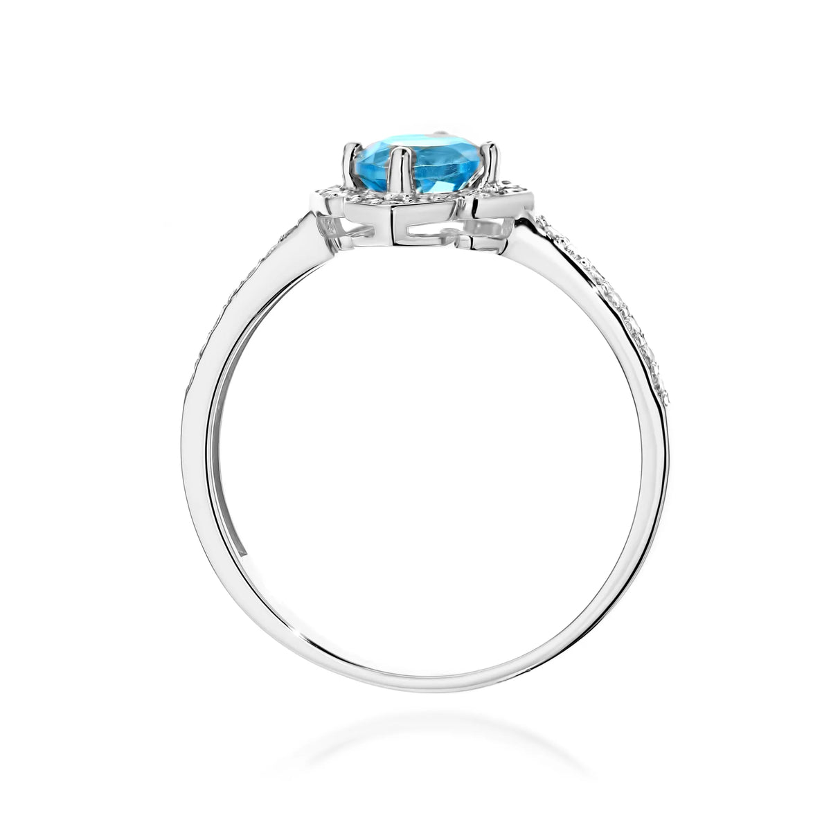 Goldring mit Blume, 0,50 ct Topas und Diamanten, W0603-TOB-01