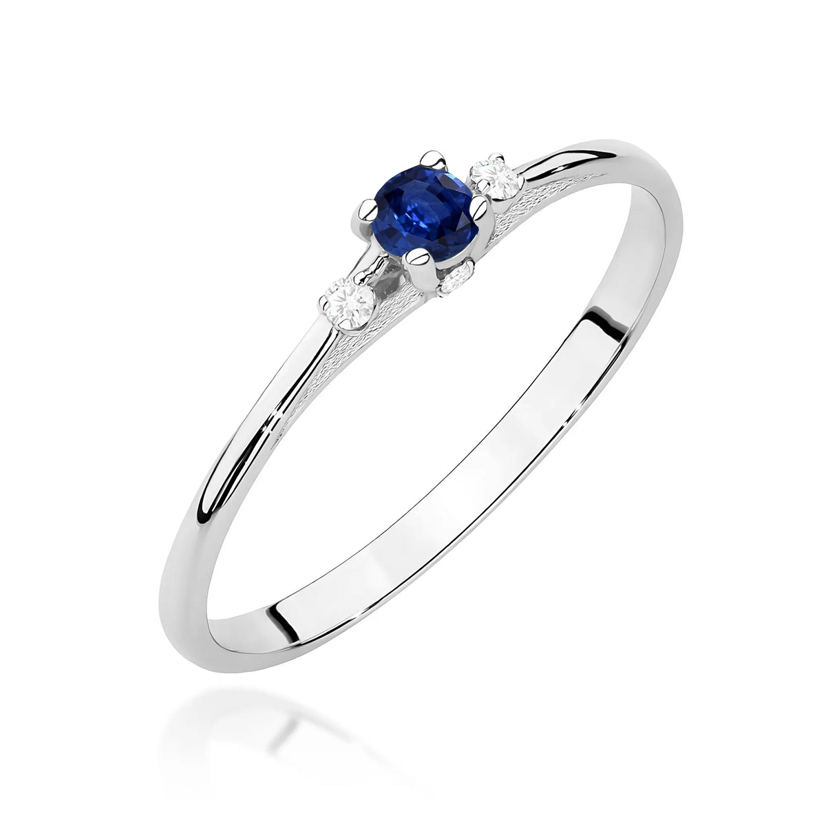 Goldring mit 0,15 ct Saphir und 0,046 ct Diamanten W0614-SAB-01