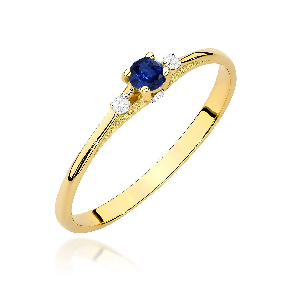 Goldring mit 0,15 ct Saphir und 0,046 ct Diamanten W0614-SAB-01