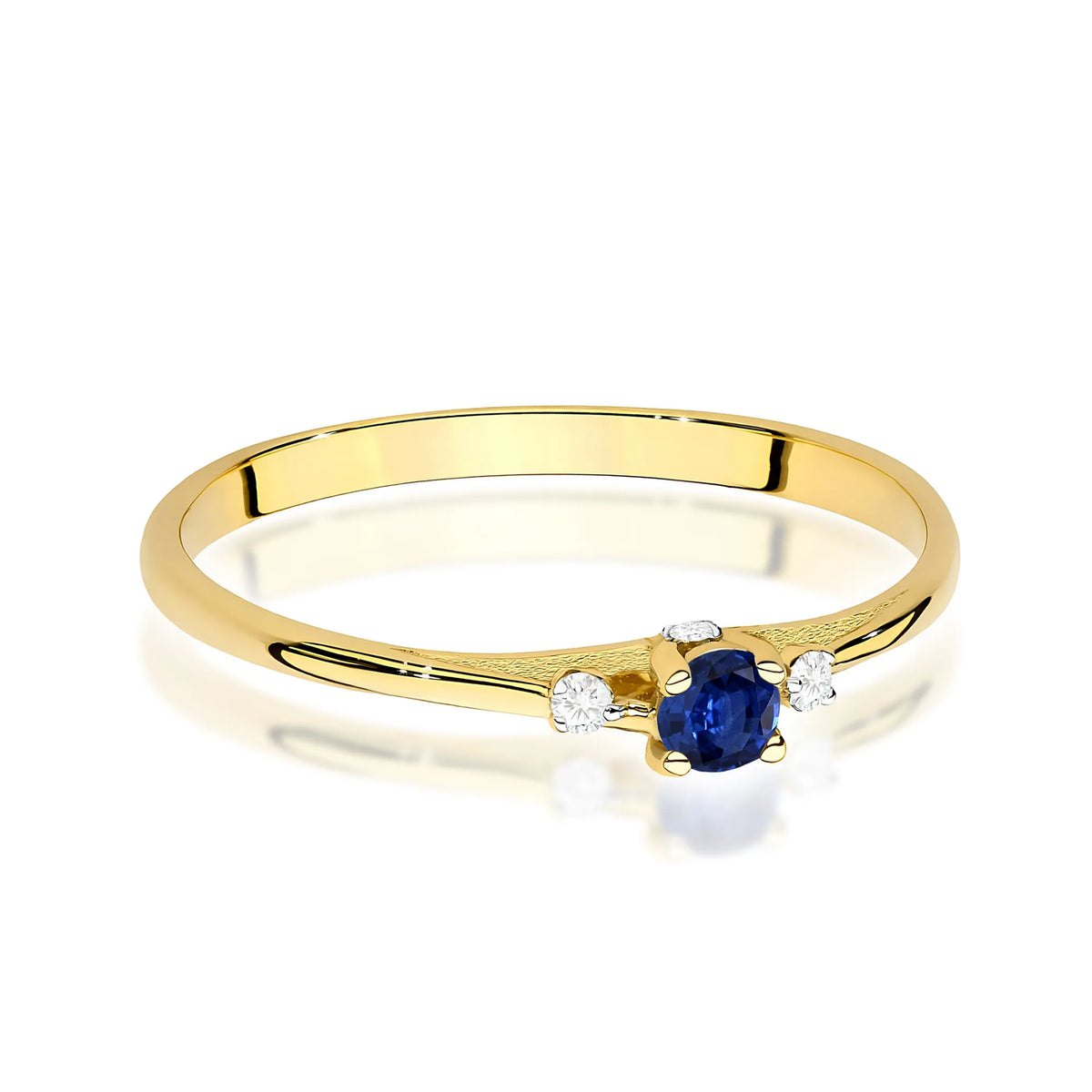 Goldring mit 0,15 ct Saphir und 0,046 ct Diamanten W0614-SAB-01