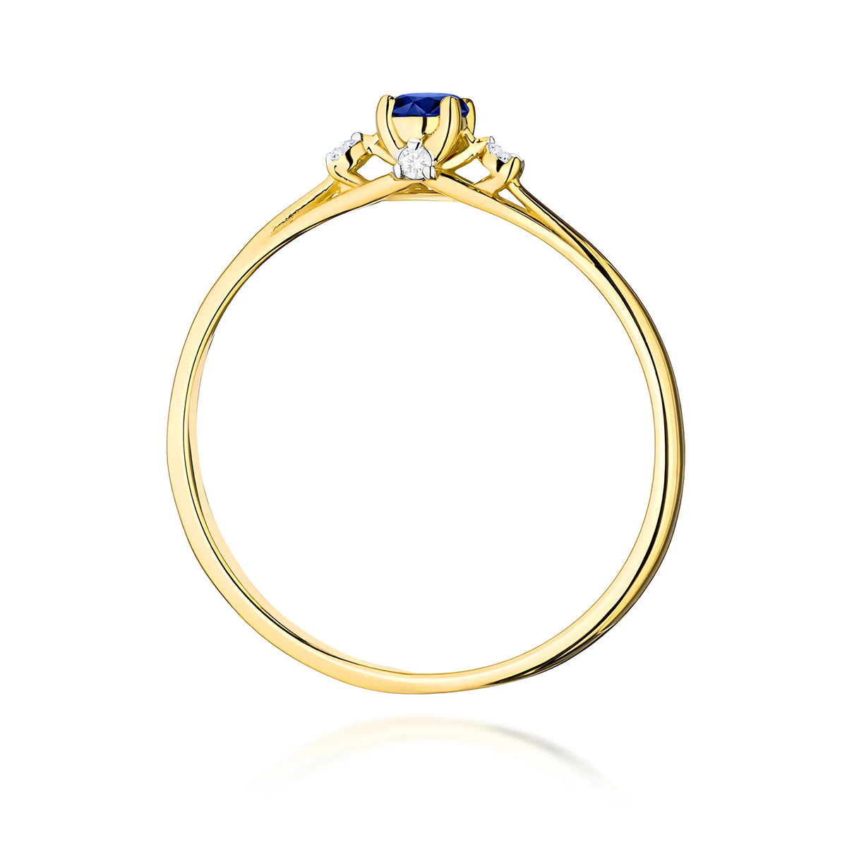 Goldring mit 0,15 ct Saphir und 0,046 ct Diamanten W0614-SAB-01