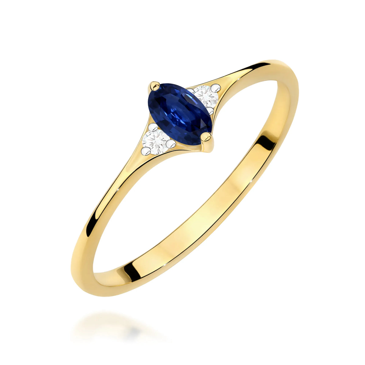 Goldring mit 0,30 ct Saphir und 0,04 ct Diamanten W0681-SAB-01