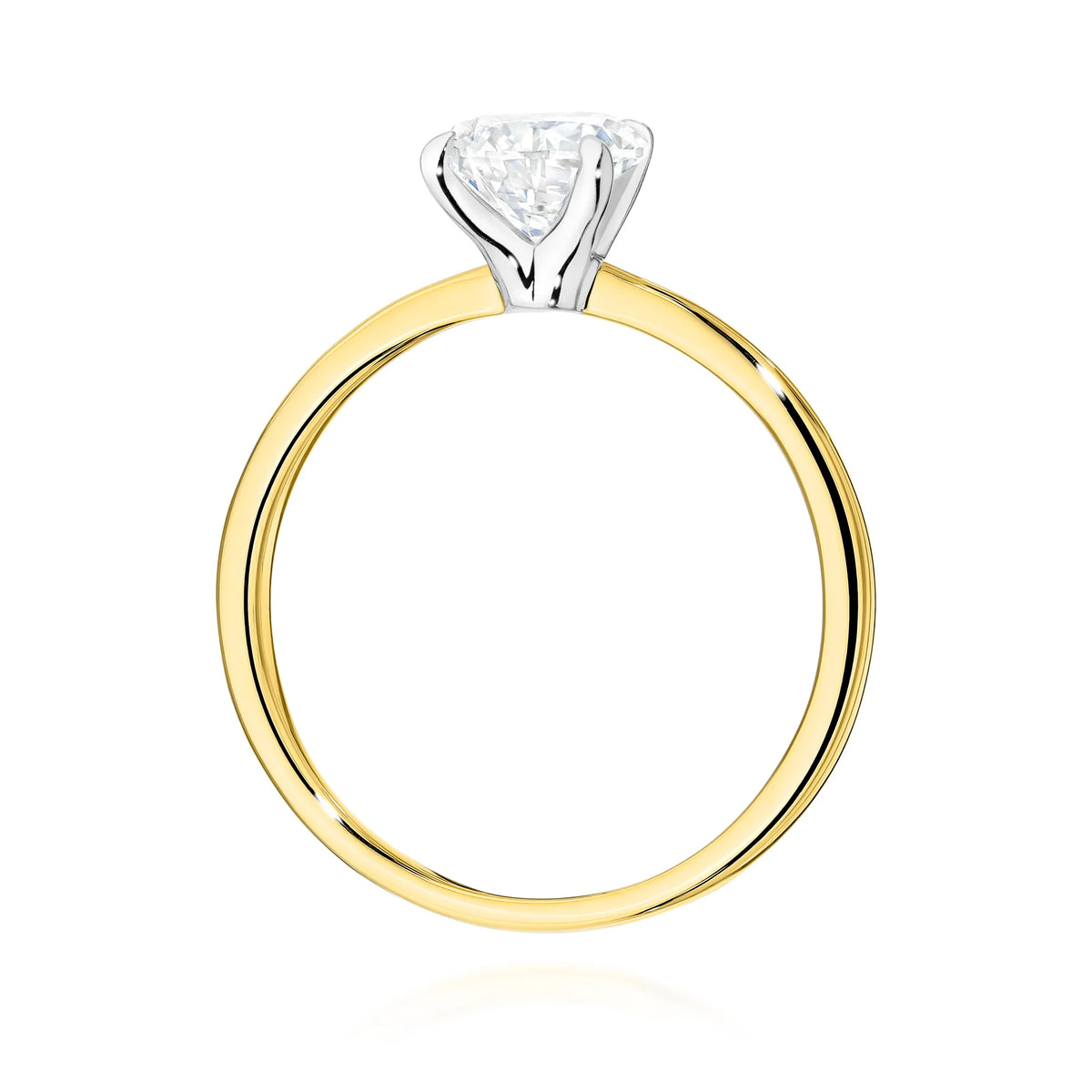 Ring aus Gelbgold mit Labordiamant Pear, 1,00 ct