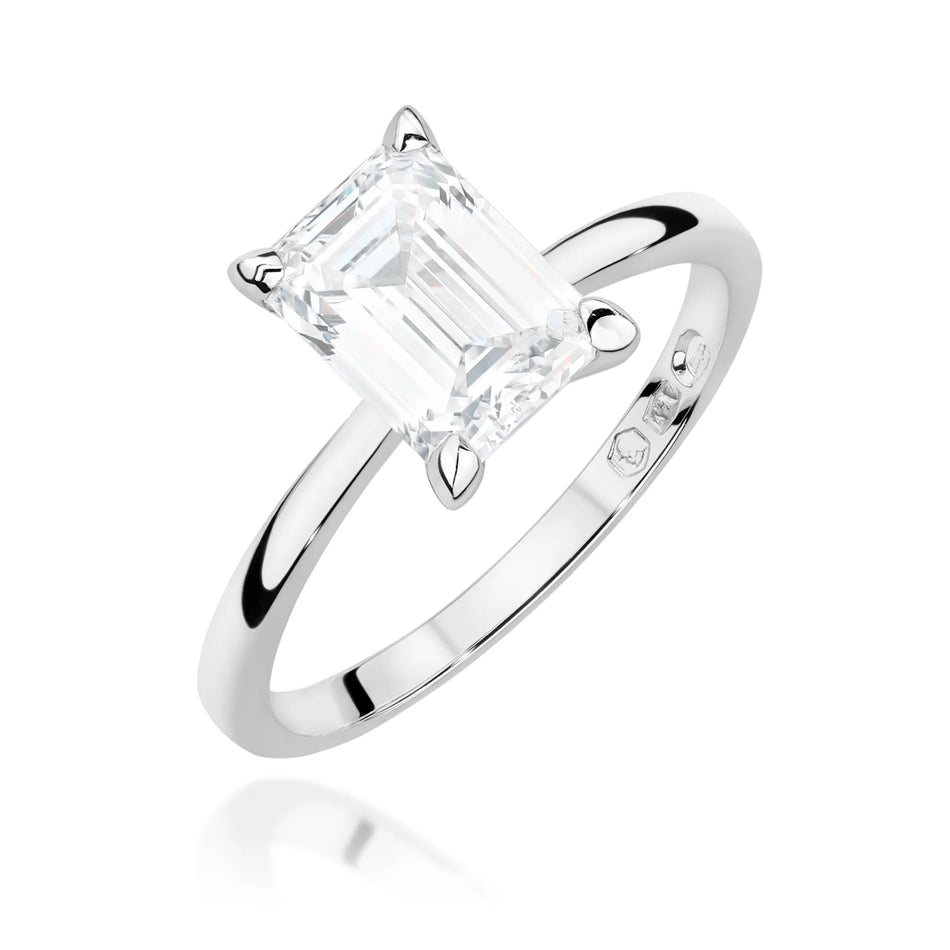 Lab-grown Diamond Engagement Ring in 585 White Gold