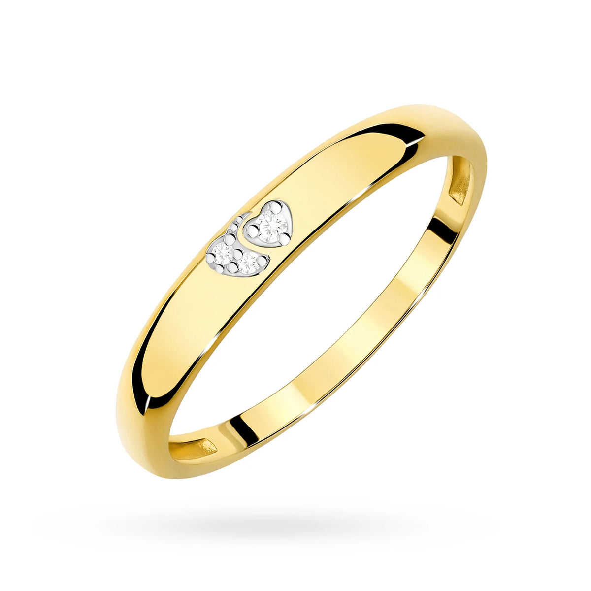 Gelbgold Herzring mit Zirkonia