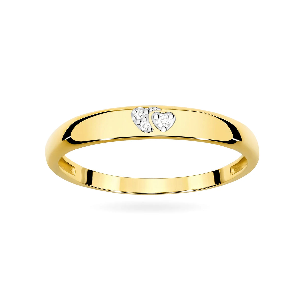 Gelbgold Herzring mit Zirkonia