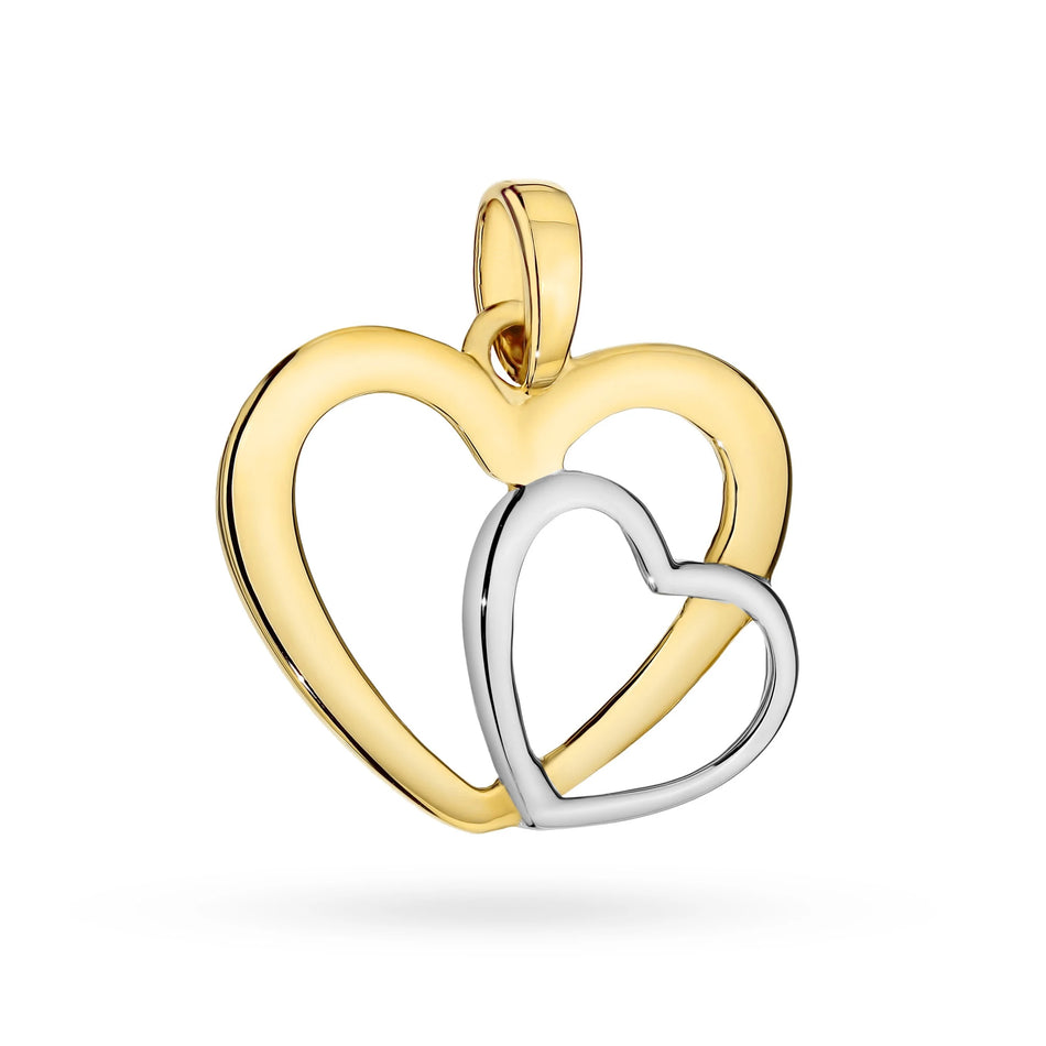 Yellow Gold Two-Tone Two Hearts Pendant