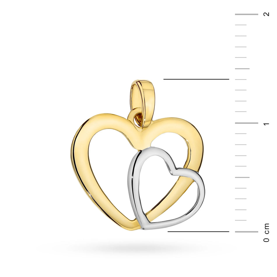 Yellow Gold Two-Tone Two Hearts Pendant