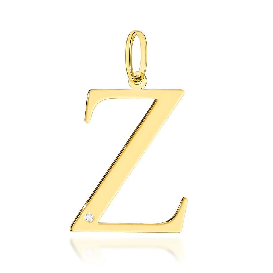 Großer Gelbgold-Anhänger mit Initiale „Z“ und Diamant