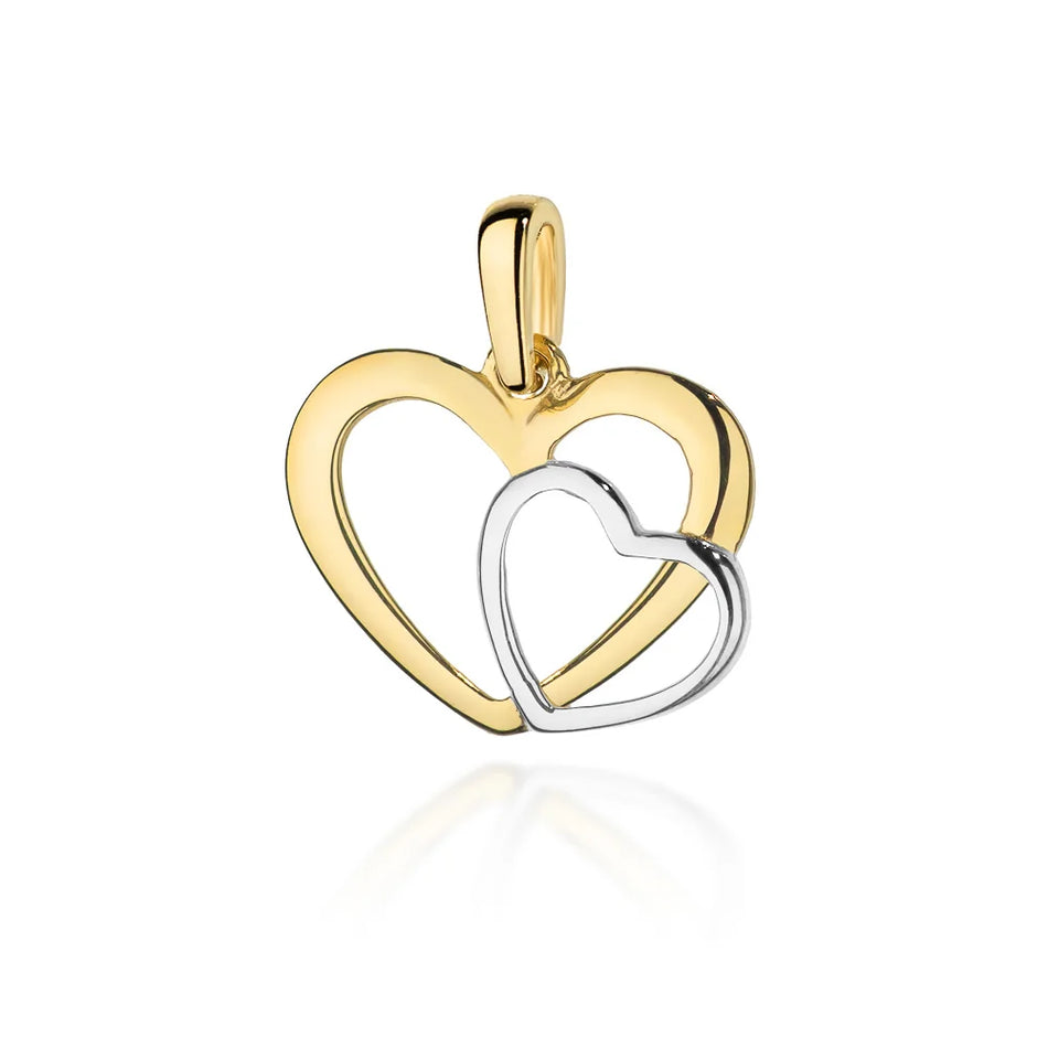 Goldkette mit Herzanhänger an Singapurkette