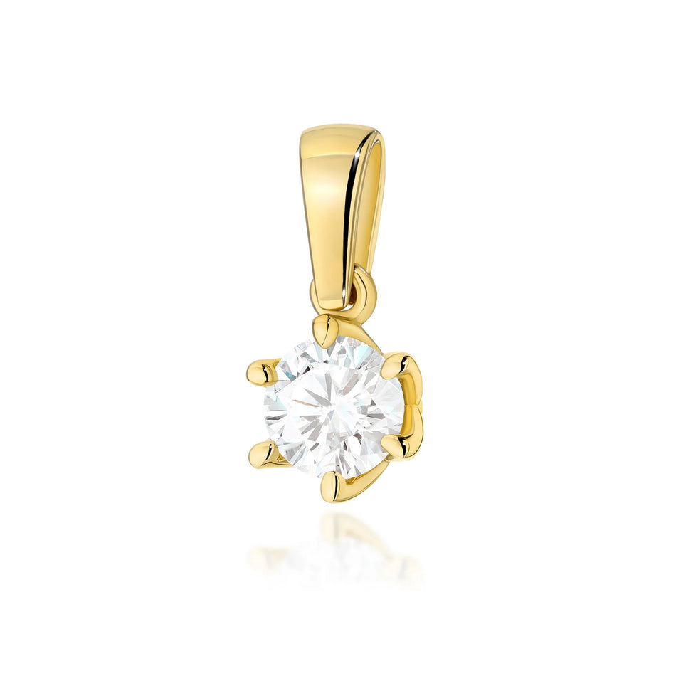 Klassischer Anhänger aus Gelbgold mit großem Diamant 0,50ct