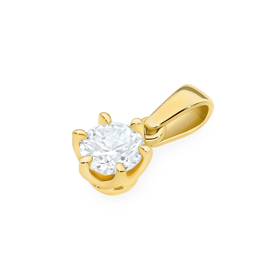 Klassischer Anhänger aus Gelbgold mit großem Diamant 0,50ct