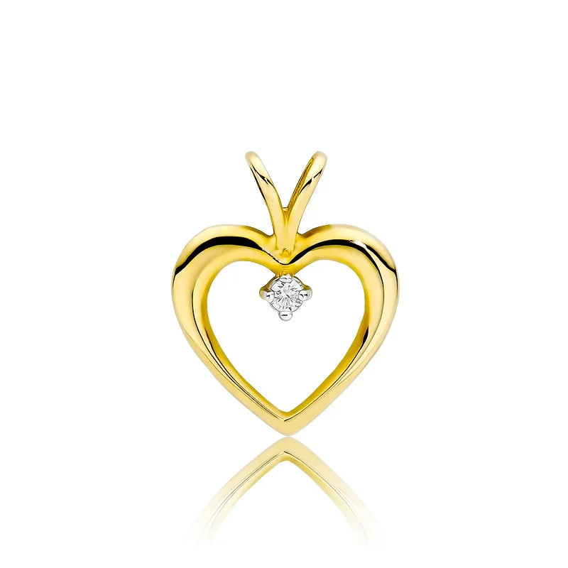 Gold Necklace with Heart Pendant