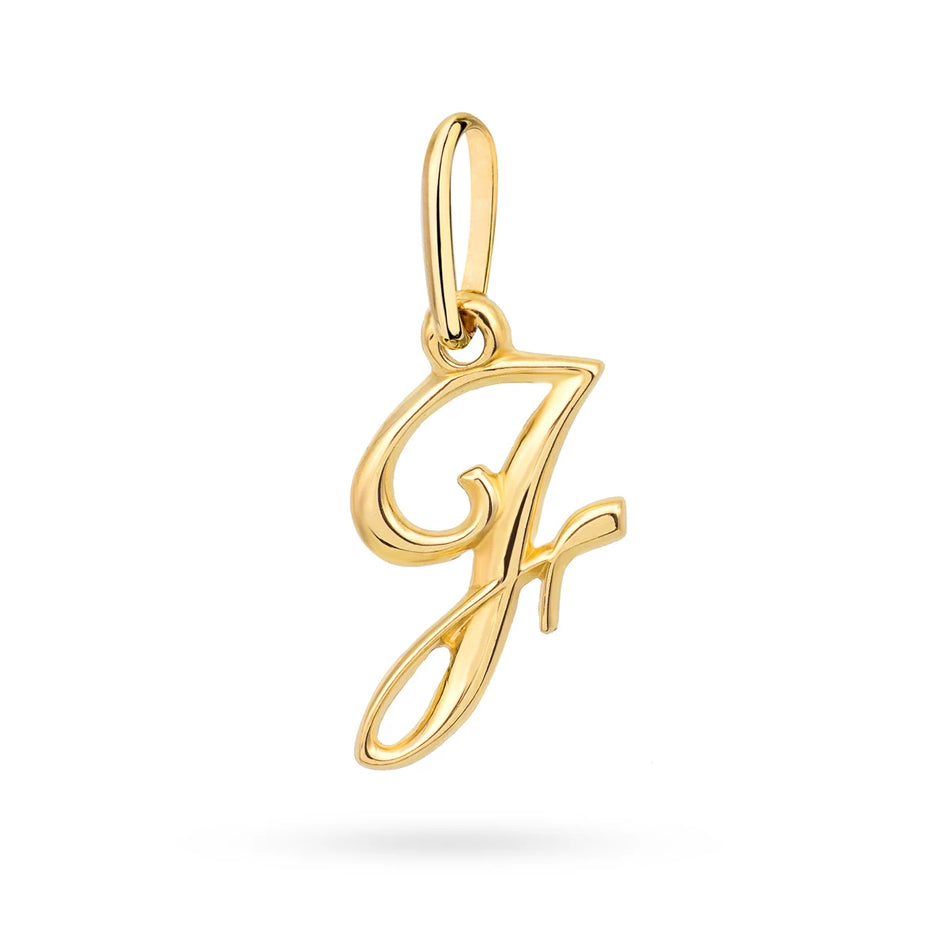 Gold letter J necklace on Singapore chain