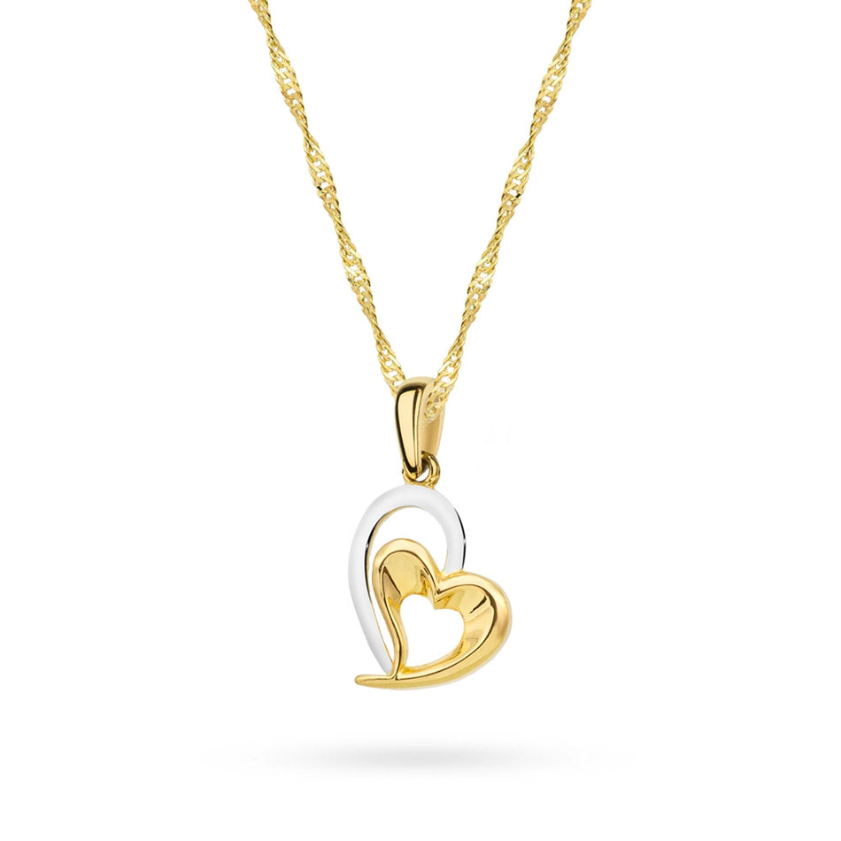 Gold Necklace with Linked Heart Pendants