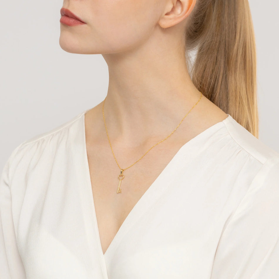 Goldset: Schlüsselanhänger mit Zirkonia