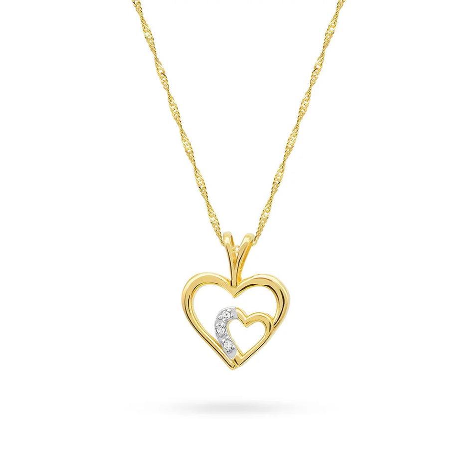Gold Necklace with Heart Pendant