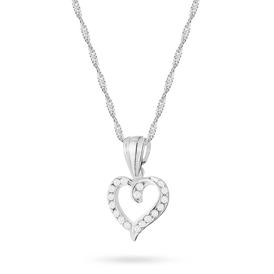Silberkette mit kleinem Herzanhänger und Zirkonia