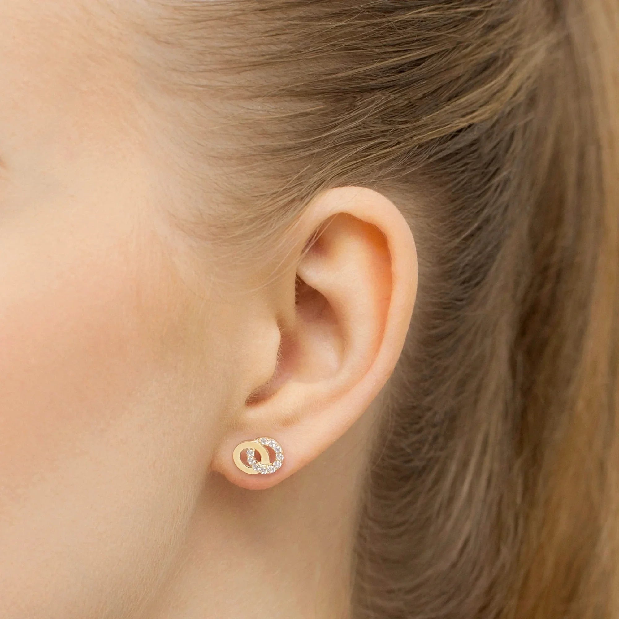 goldene Ohrstecker mit Zirkonia k269 14k 585